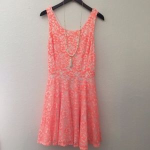 Guess Neon Lace Cutout Dress